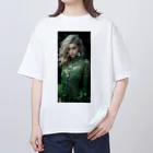 AQUAMETAVERSEのグリーンのドレスでパーティsanae 2074 オーバーサイズTシャツ