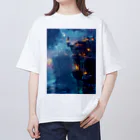 シロクマペンギンの断崖絶壁の魔法の王国 Oversized T-Shirt