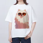 AQUAMETAVERSEのサングラスをかけた、かわいい犬 Marsa 106 Oversized T-Shirt