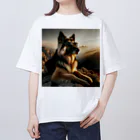 AQUAMETAVERSEのサングラスをかけた、かわいい犬 Marsa 106 オーバーサイズTシャツ