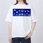 もふもふ堂の十二（十三）星座の夢溢れる猫デザイン オーバーサイズTシャツ