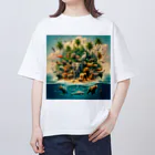 nyonsunの宝箱の動物達の楽園物語 オーバーサイズTシャツ