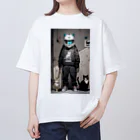 shiba9のヘルメット猫 オーバーサイズTシャツ