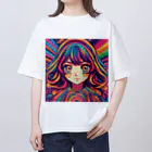 NonsenseCatのサイケ少女 Oversized T-Shirt