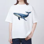 まみおデザインのwhale of a time　素晴らしい時 オーバーサイズTシャツ