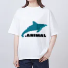 .ANIMALのドットイルカ　 わたしいるかです ver オーバーサイズTシャツ