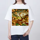 the blue seasonの財運昇蛇 - 金蛇の縁 オーバーサイズTシャツ