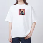 studio_noborunの都会的でおしゃれなフレンチブルドッグが、サングラスをかけてクールに決めている様子 オーバーサイズTシャツ