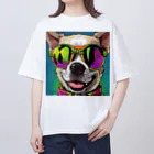 MY.LILILALAのサングラスな犬 オーバーサイズTシャツ
