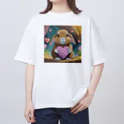 うさぎやのハートを持ったうさぎ オーバーサイズTシャツ