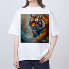 Isaiah_AI_Designの精力的なトラ Oversized T-Shirt