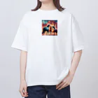 runbitの乾杯している馬たち Oversized T-Shirt