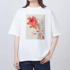 AQUAMETAVERSEのハイビスカスと花びらラフルール1859 Oversized T-Shirt