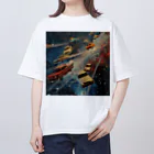 MistyStarkの宇宙を飛び交う車たち オーバーサイズTシャツ