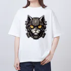 STRANGE-CATのSTRANGE-CAT メカ猫 Oversized T-Shirt