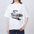 万歳千歳(ばんざい ちとせ)のうちのこ、エル(白黒) Oversized T-Shirt