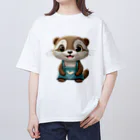 いろは物語のコツメカワウソが花屋でアルバイトしています！ オーバーサイズTシャツ