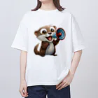 いろは物語のコツメカワウソが仲間を呼んでいます！ オーバーサイズTシャツ