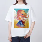 シロクマペンギンのポップビアガール Oversized T-Shirt