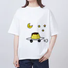 愛と幸せの魔法使いの月夜に駆けるプリン オーバーサイズTシャツ