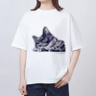 Hasegawa.のおおかみねこのもっちゃん オーバーサイズTシャツ