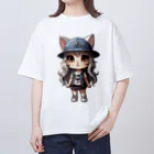 RANRAN2432MPJの猫派アイドル　にゃにゃ美ちゃん オーバーサイズTシャツ