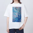【抽象画】melty moon【フルイドアート】の凍傷 オーバーサイズTシャツ