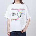 柏洋堂の湘南新宿ライン・上野東京ライン  路線図 Oversized T-Shirt