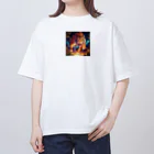 dora-6の夜間に狩りをしている虎 オーバーサイズTシャツ