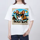 keikei5の夏のおしゃれ大作戦！ピーチカラーの柴犬 オーバーサイズTシャツ