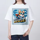 keikei5の柴犬の可愛らしいレスキュー犬 オーバーサイズTシャツ