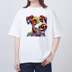 G.O.A.T.designの華やかな色合いが目を引く可愛らしい犬 Oversized T-Shirt