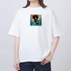 qloの海の世界を楽しむ女性 オーバーサイズTシャツ