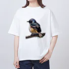 おけらの可愛らしいジョウビタキ Oversized T-Shirt