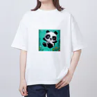 Smile Pop Artの水中パンダ Oversized T-Shirt