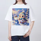 きっとカワイイ何でも図鑑の雪国のひよこ Oversized T-Shirt