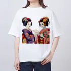 日本の風景 COOL JAPANの日本の風景:お姐さん芸妓と話す舞妓、Japanese scenery: Maiko talking to older sister geisha オーバーサイズTシャツ