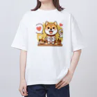 メアリーの可愛らしい表情の柴犬が感謝の気持ちを込めて Oversized T-Shirt