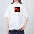 kyuamomoichiのレッドファイヤー Oversized T-Shirt