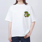 柴犬に囲まれたいのワニの着ぐるみを着た柴犬のイラスト Oversized T-Shirt