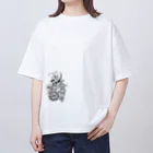 iso2024のゼンタングル　花と円 オーバーサイズTシャツ