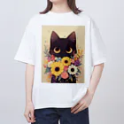 AQUAMETAVERSEの花束を猫に　Hime  253 Oversized T-Shirt