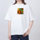 123_maのかわいい猫のイラストグッズ Oversized T-Shirt