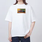 mochika21のレトロな車 オーバーサイズTシャツ