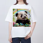 FUJISHIKAのPANDA ENRICH YOUR HEART オーバーサイズTシャツ