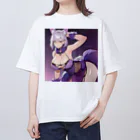 LONGSTONEの紫フォックス　お姉さん オーバーサイズTシャツ
