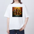 AQUAMETAVERSEの虎の集合写真　なでしこ1478 オーバーサイズTシャツ