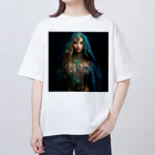 AQUAMETAVERSEのアクセサリーを体に　なでしこ1478 オーバーサイズTシャツ