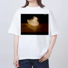 藤色の書斎の夜灯りのアヒル🪿 オーバーサイズTシャツ