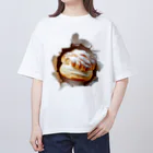 nekotama0224の飛び出すシュークリーム オーバーサイズTシャツ